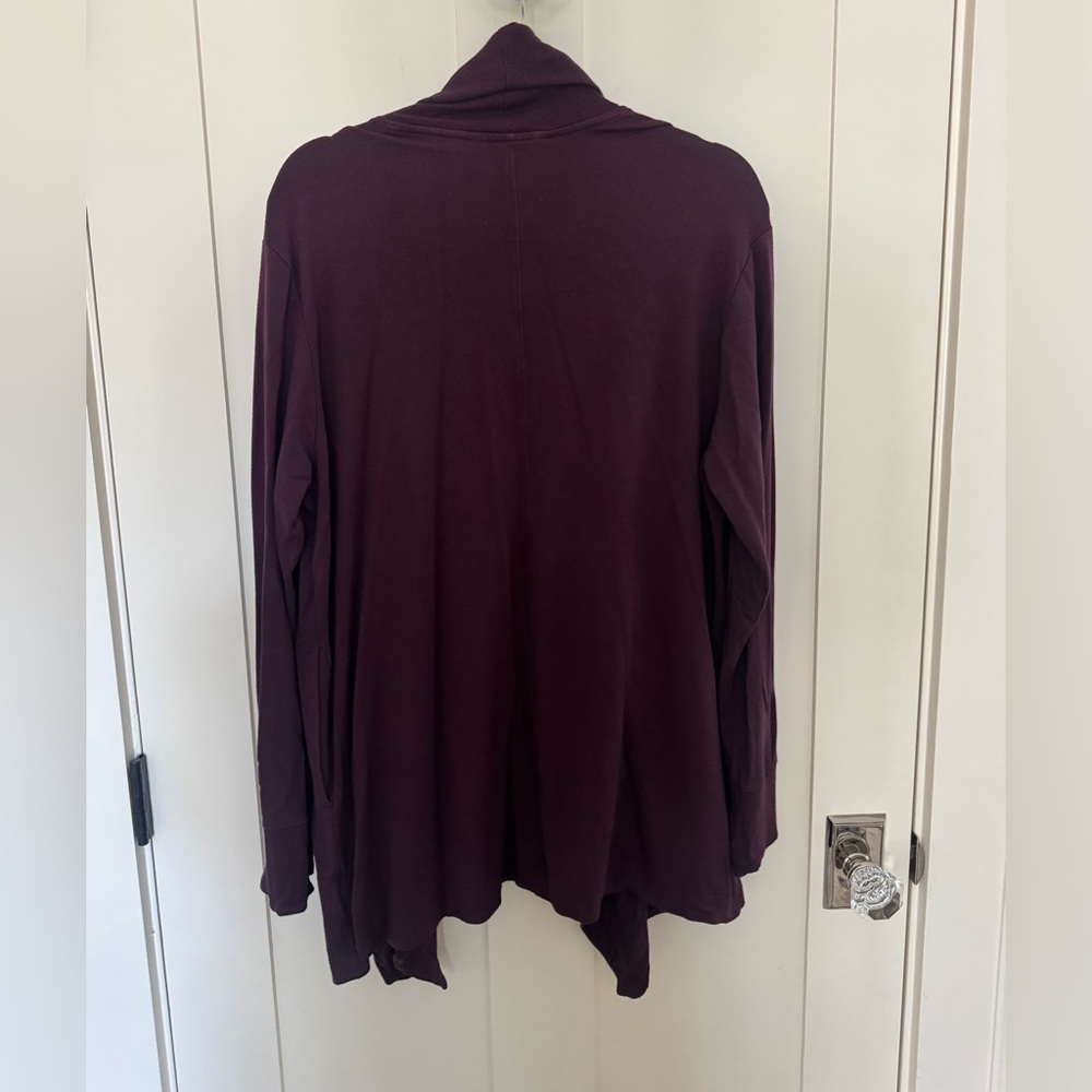 Athleta Pranayama II Deep Plum Cardigan wrap size L - Picture 4 of 7